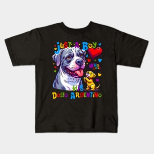 How a Boy and His Dogo Argentino Became Best Friends Kids T-Shirt